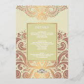 Invitation En Aluminium Dusty Ivory RoseGold Classic Monogram Boho Mariage (Verso)