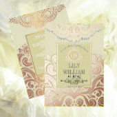Invitation En Aluminium Dusty Ivory RoseGold Classic Monogram Boho Mariage