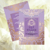 Invitation En Aluminium Dusty Lavender PinkGold Classic Monogram Mariage