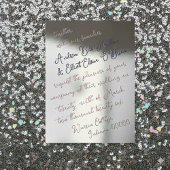 Invitation En Aluminium Dusty Pink & Purple Bold Script Silver Wedding