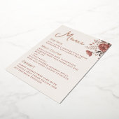 Invitation En Aluminium Dusty Rose Floral Mariage Menu Gold Foil Menu (Rotation)