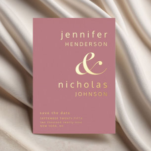 Invitation En Aluminium Dusty Rose Gold Ampersand Wedding Enregistrer La D