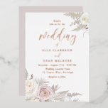 Invitation En Aluminium Dusty Rose & ivoire Blanc Floral Mariage Rose Or<br><div class="desc">Dusty Rose & Ivory White Floral Mariage Rose Gold Foil Invitation Voir d'autres invitations dans notre magasin de niche et de niche</div>