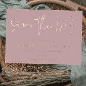 Invitation En Aluminium Dusty rose & Rose Gold Wedding Enregistrer la date
