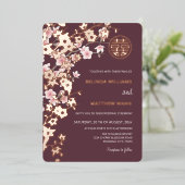 Invitation En Aluminium Dusty Rose Rose Mariage chinois (Debout devant)