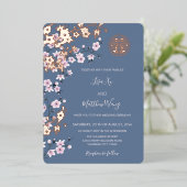 Invitation En Aluminium Dusty Rose Rose Mariage chinois (Debout devant)