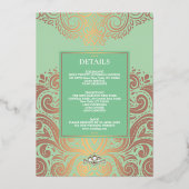 Invitation En Aluminium Dusty Sage Green RoseGold Classic Monogramme Maria (Verso)