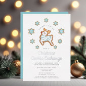 Invitation En Aluminium Échange de biscuits de Noël de rennes mignons