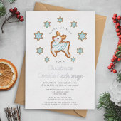 Invitation En Aluminium Échange de biscuits de Noël de rennes mignons