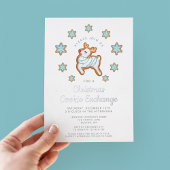 Invitation En Aluminium Échange de biscuits de Noël de rennes mignons