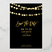 Invitation En Aluminium Éclairage de chaîne Enregistrer la date (Recto)