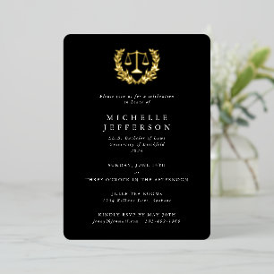 Invitation En Aluminium École de droit noir/Diplôme en droit