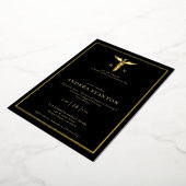 Invitation En Aluminium Ecole d'infirmière diplômée Gold Frame Caduceum No (Rotation)