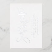 Invitation En Aluminium Économie moderne de script simple argent Date (Recto)