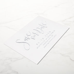 Invitation En Aluminium Économie moderne de script simple argent Date