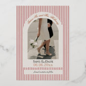 Invitation En Aluminium Économies anciennes Scripture Rayure rouge Photo E (Recto)