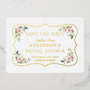 Invitation En Aluminium Économisez la date de la douche nuptiale florale r