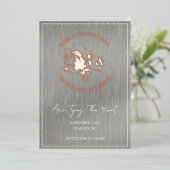 Invitation En Aluminium Économisez La Date Tying The Knot Foil Card (Debout devant)