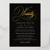 Invitation En Aluminium Écriture Calligraphique Élégante Formel Mariage Fo (Recto)