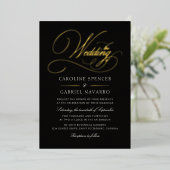 Invitation En Aluminium Écriture Calligraphique Élégante Formel Mariage Fo (Debout devant)