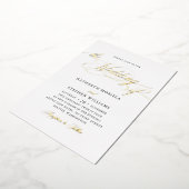 Invitation En Aluminium Écriture Classique Romaine Calligraphie Mariage Or (Rotation)
