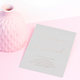 Invitation En Aluminium Écriture élégante Typographie Foil Mariage