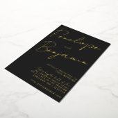 Invitation En Aluminium Écriture manuscrite de script moderne Mariage noir (Rotation)