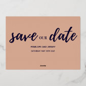 Invitation En Aluminium écriture marine et bleu rose or feuille d'or enreg (Verso)