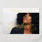 Invitation En Aluminium Editable Photo College Graduation GOLD (Devant)