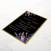 Invitation En Aluminium Editable Purple and Pink Flowers Anniversary (Rotation)