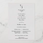 Invitation En Aluminium Effet de transparence Vellum Initiales du Mariage  (Verso)