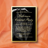 Invitation En Aluminium Éffrayant Bat Halloween Cocktail Party Gold