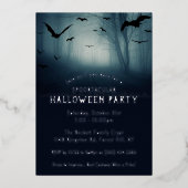 Invitation En Aluminium Éffrayant Haunted Forest Halloween Party Real (Recto)