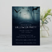 Invitation En Aluminium Éffrayant Haunted Forest Halloween Party Real (Debout devant)