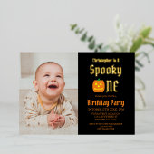 Invitation En Aluminium Éffrayant un 1er anniversaire (Debout devant)