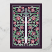 Invitation En Aluminium Eggplant Silver Sword Medieval Fantasy Wedding (Verso)