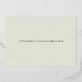 Invitation En Aluminium Eggshell Gold Swirls Certificat d'authenticité (Verso)