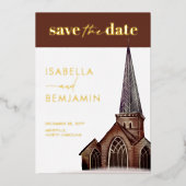 Invitation En Aluminium Église Classique Mariage Religieux Enregistrer La  (Recto)