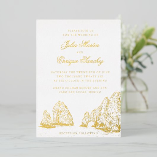 Invitation En Aluminium El Arco Cabo San Lucas Arch Weddining (Debout devant)
