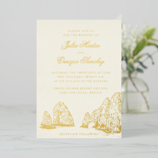 Invitation En Aluminium El Arco Cabo San Lucas Arch Weddining (Debout devant)