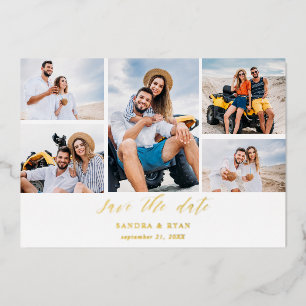 Invitation En Aluminium Ele Chic 5 Multi Photo Save the Date 