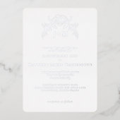 Invitation En Aluminium Élégance Blanche Simplement Vintage Argent (Recto)