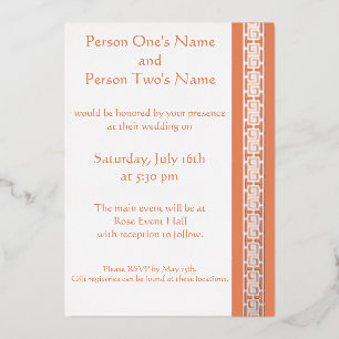 Invitation En Aluminium Élégance Chinoise dans l'Invitation en Feuille de 
