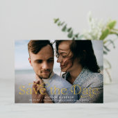 Invitation En Aluminium Élégance classique photo horizontale Enregistrer l (Debout devant)