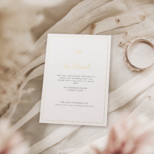 Invitation En Aluminium Élégance classique Script Détails Mariage simple