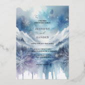 Invitation En Aluminium Elégance Frostée Aquarelle moderne Icy Silver (Recto)