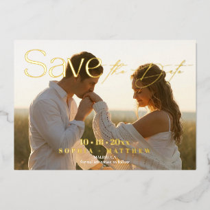 Invitation En Aluminium Élégance Photo de mariage Save The Date