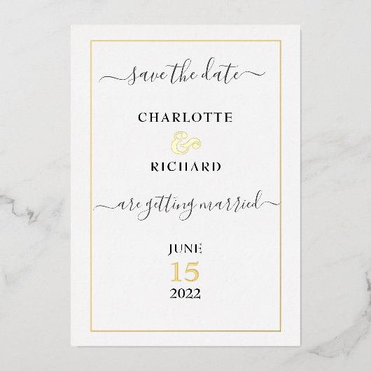 Invitation En Aluminium Élégance simple, ENREGISTRER LA DATE, (Recto)