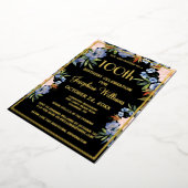 Invitation En Aluminium Elégant 100e anniversaire Black REAL Gold (Rotation)