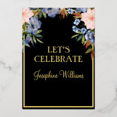 Invitation En Aluminium Elégant 100e anniversaire Black REAL Gold (Verso)